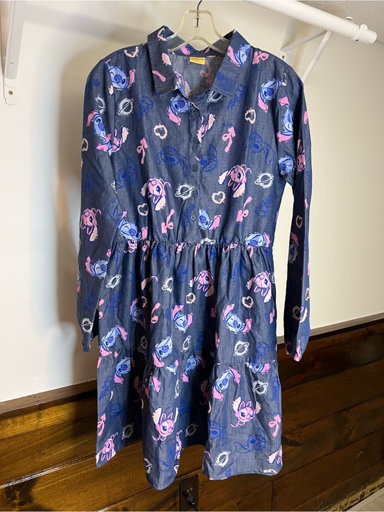 Disney Other - Disney Lilo & Stitch Long Sleeve Tiered Ruffle Dress- 16 (Girl)